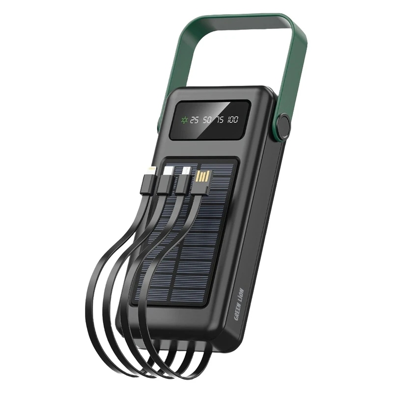 b4f71d37e0f248bc8e8a012a75db9eab پاوربانک گرین لاین مدل Solar max با ظرفیت 30000 میلی آمپر ساعت - Image 1